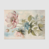 Large Slightly Abstract Pale Pink Peony with Blue 薄葉紙 (正面)