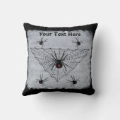 Large Spider Web Black Widow Spiders Black White クッション (裏面)
