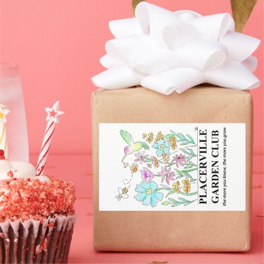 Large Stickers with Garden Design 長方形シール (パーティー)