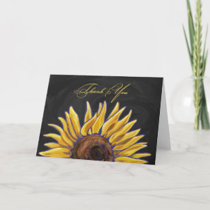 Large Sunflower Art Thank You サンキューカード