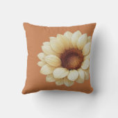 Large Sunflower Terra Cotta Throw Pillow クッション (裏面)