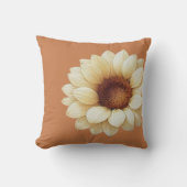 Large Sunflower Terra Cotta Throw Pillow クッション (正面)
