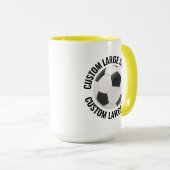 Large Text イエロー Combo 15oz カスタムサッカー マグカップ (正面右)