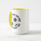 Large Text イエロー Combo 15oz カスタムサッカー マグカップ (正面左)