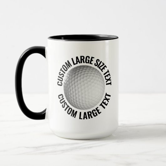 Large Text ブラック コンボ 15oz カスタムゴルフ マグカップ (左)