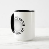 Large Text ブラック コンボ 15oz カスタムゴルフ マグカップ (正面左)