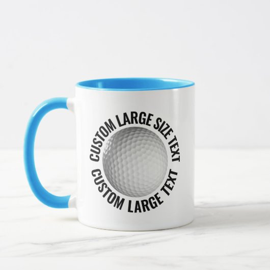 Large Text ライトブルー Combo 11oz カスタムゴルフ マグカップ (左)