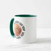 Large Text HUN. GREEN Combo 11oz カスタムバスケットボール マグカップ (正面左)
