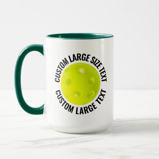 Large Text HUN. GREEN Combo 15oz カスタムピックルボール マグカップ (左)