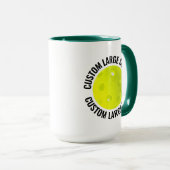 Large Text HUN. GREEN Combo 15oz カスタムピックルボール マグカップ (正面右)