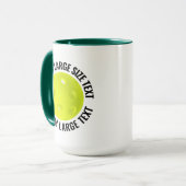 Large Text HUN. GREEN Combo 15oz カスタムピックルボール マグカップ (正面左)