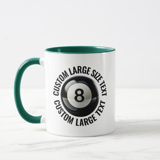 Large Text HUNTER GREEN Combo 11oz カスタム8ボール マグカップ (左)