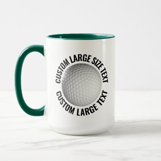 Large Text HUNTER GREEN Combo 15oz カスタムゴルフ マグカップ (左)