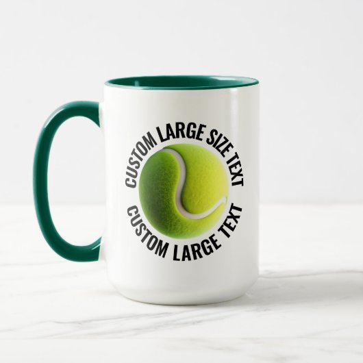 Large Text HUNTER GREEN Combo 15oz カスタムテニスマグ マグカップ (左)