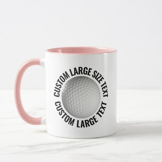 Large Text PINK Combo 11oz カスタムゴルフ マグカップ (左)
