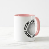 Large Text PINK Combo 11oz カスタムゴルフ マグカップ (正面右)