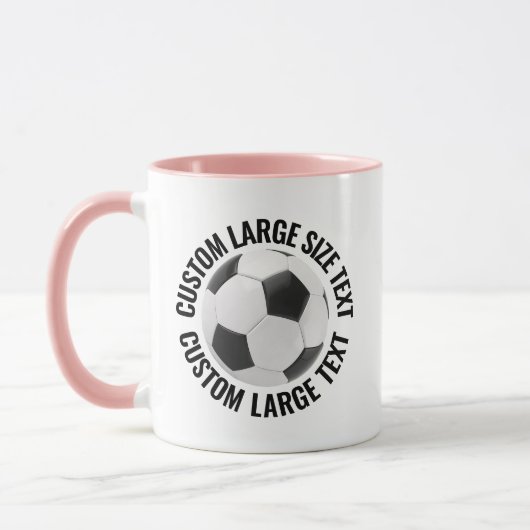 Large Text PINK Combo 11oz サッカーカスタムグッズ マグカップ (左)