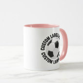Large Text PINK Combo 11oz サッカーカスタムグッズ マグカップ (正面右)