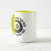 Large Text YELLOW コンボ 15oz カスタム8ボール マグカップ (正面左)