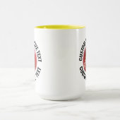 Large Text YELLOW Combo 15oz カスタムクリケット マグカップ (中央)