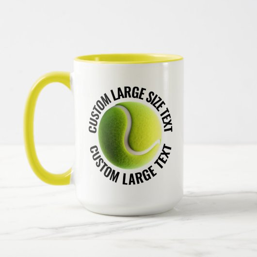 Large Text YELLOW Combo 15oz カスタムテニスマグ マグカップ (左)