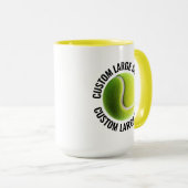 Large Text YELLOW Combo 15oz カスタムテニスマグ マグカップ (正面右)