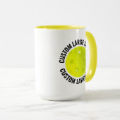 Large Text YELLOW Combo 15oz カスタムピックルボール マグカップ (正面右)