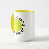 Large Text YELLOW Combo 15oz カスタムピックルボール マグカップ (正面左)