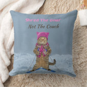 Large Throw Pillow, Shred the Gnar Ski Cat クッション (ブランケット)