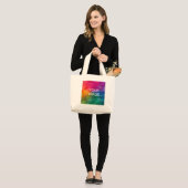 Large Tote Bags Your Image Photo Logo Here ラージトートバッグ (正面(モデル))