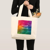 Large Tote Bags Your Image Photo Logo Here ラージトートバッグ (正面(商品))