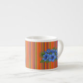 Large Tropical Style Coffee Mug with Blue Floral エスプレッソカップ (正面右)