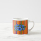 Large Tropical Style Coffee Mug with Blue Floral エスプレッソカップ (右)