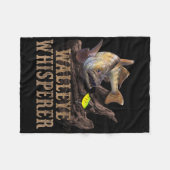 Large Walleye With Fishing Lure Drawing Walleye Wh フリースブランケット (正面(横))