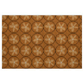 Large Warm Mustard Floral Tile - Natural Linen ファブリック (ファットクウォーター)