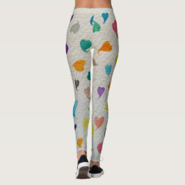 Large Watercolor Hearts Leggings レギンス
