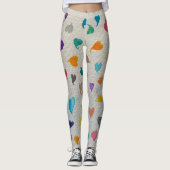 Large Watercolor Hearts Leggings レギンス (正面)