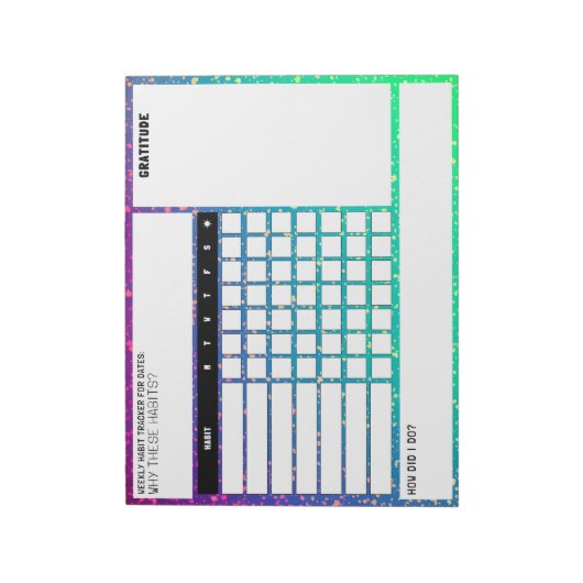 Large Weekly Clusics Trackerメモ帳 ノートパッド (回転)