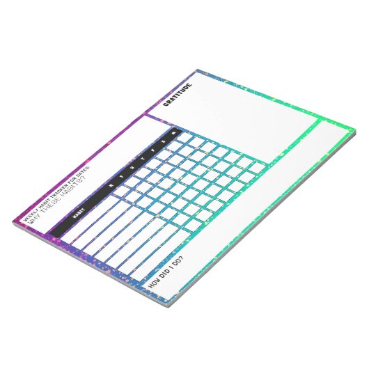 Large Weekly Clusics Trackerメモ帳 ノートパッド (アングル)