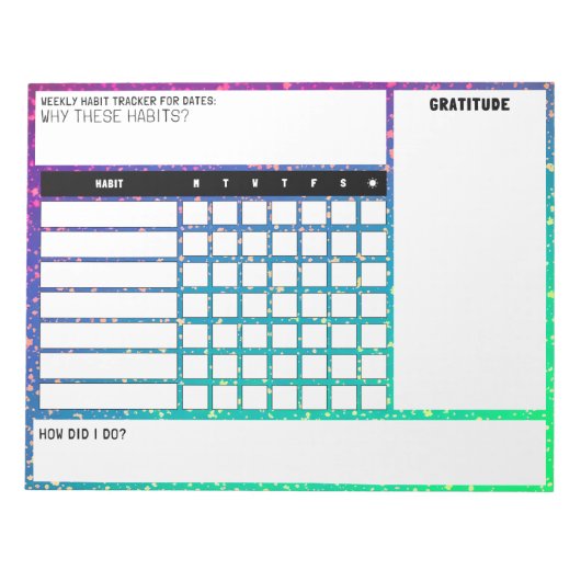 Large Weekly Clusics Trackerメモ帳 ノートパッド (正面)