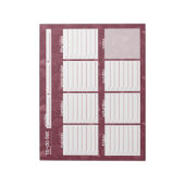 Large Weekly To-Doリスト – リーフデザイン ノートパッド (回転)