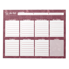 Large Weekly To-Doリスト – リーフデザイン ノートパッド