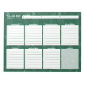 Large Weekly To-Doリスト – リーフデザイン ノートパッド (正面)