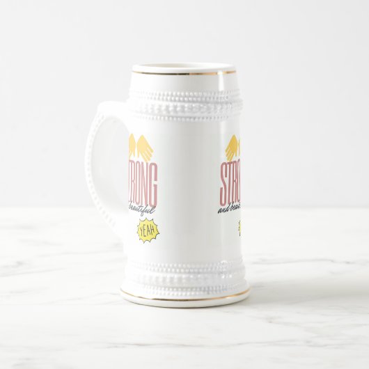 large white mug / Chope blanc ビールジョッキ (正面左)