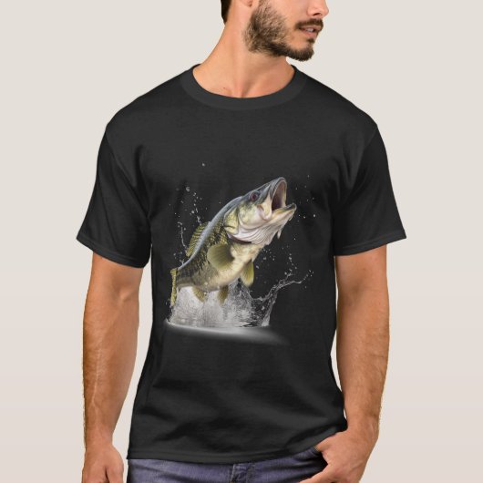 Largemouth BassブラックTシャツ Tシャツ (正面)