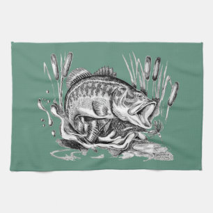 Largemouth Bass キッチンタオル