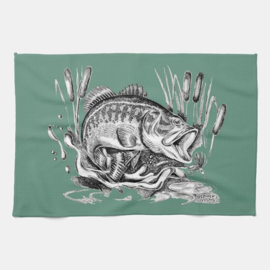 Largemouth Bass キッチンタオル (横)