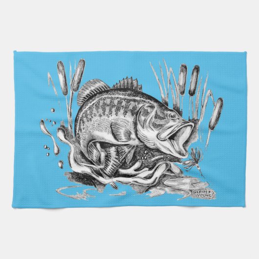 Largemouth Bass キッチンタオル (横)