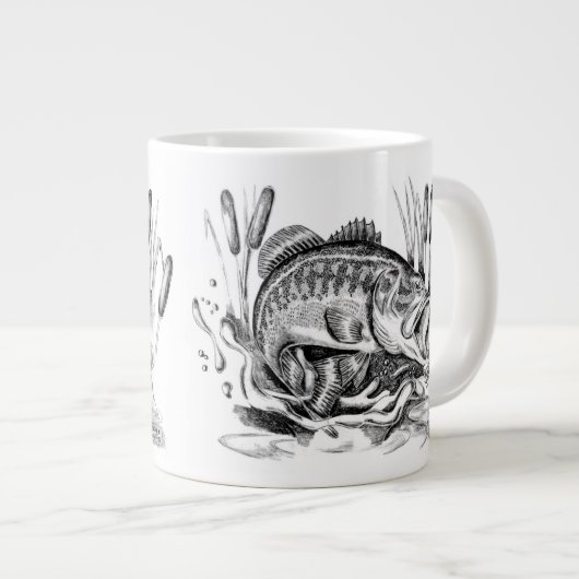 Largemouth Bass ジャンボコーヒーマグカップ (正面右)