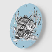 Largemouth Bass ラージ壁時計 (傾斜)